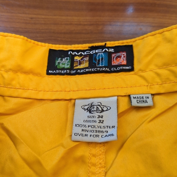 VTG 90's MacGear Baggy Wide Leg Skate Rave Pants 34x32 Cargo Yellow Punk Y2K - Picture 8 of 13